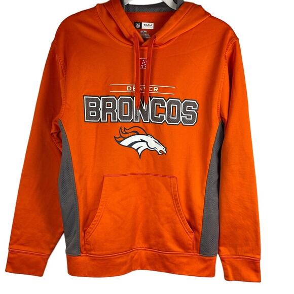 Denver Broncos Men's Fit Orange &‎ Gray Pullover Hoodie Size Small - Picture 1 of 10